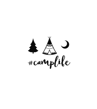 camplife model albastru închis pe tricou