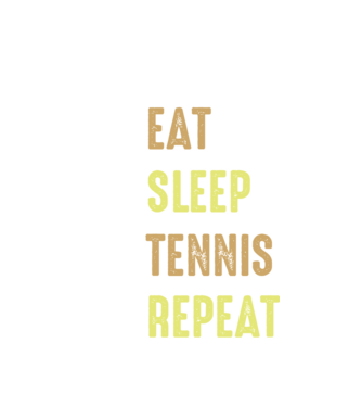 eat sleep tennis repeat model alb pe tricou