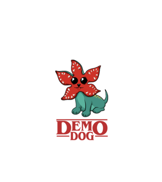 cute demodog model negru pe tricou