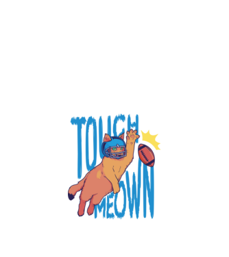 Touch Meow model negru pe tricou