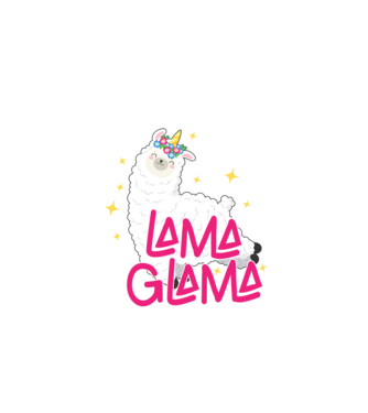 Lama glama model negru pe tricou