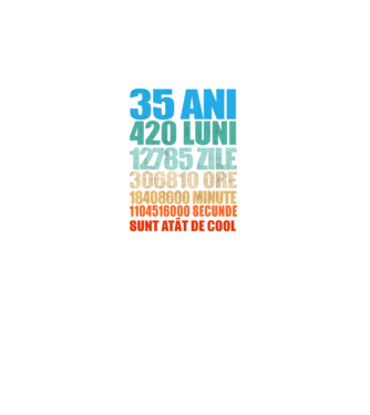 De 35 ani - luni - zile - ore - minute - secunde - sunt atât de cool model negru pe tricou