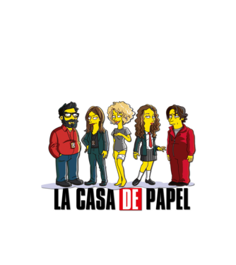 la casa de papel simpson model alb pe tricou
