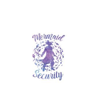 Mermaid Security boys aquarell model negru pe tricou