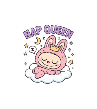 Nap Queen model nisipiu pe tricou