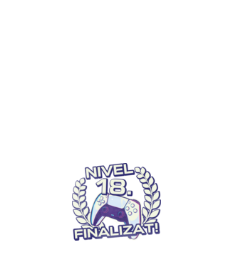 Nivel 18 finalizat! model negru pe tricou