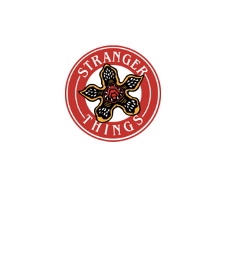 stranger things logo bucks model roșu pe tricou