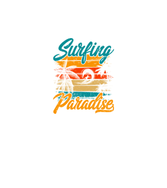 Surfing Paradise model negru pe tricou