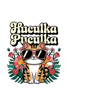 Huculka Puculka pisică 3 model alb pe tricou