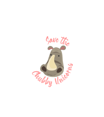 Save the chubby unicorns model negru pe tricou