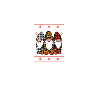 Ugly sweater gnomes model negru pe tricou