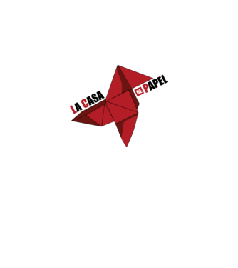 origami la casa de papel white model alb pe tricou