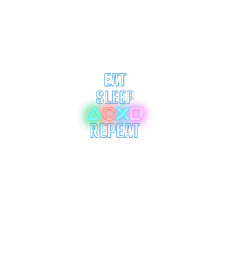 Eat sleep PS model negru pe tricou
