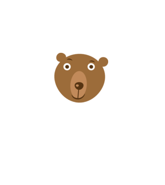 Bear Face model alb pe tricou