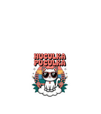 Huculka Puculka pisică 1 model alb pe tricou