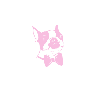 Boston Terrier model alb pe tricou