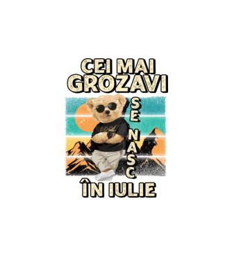 RETRO teddy IULIE model alb pe tricou