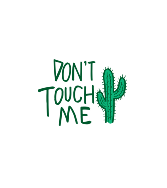 Dont touch me model alb pe tricou