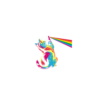Pisica prismă model negru pe tricou