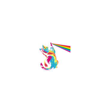 Pisica prismă model nisipiu pe tricou
