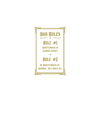 Bar rules model negru pe tricou