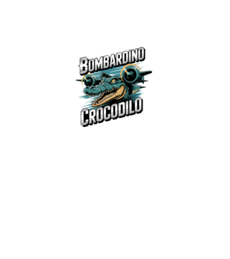 Bombardino Crocodilo 2 model negru pe tricou