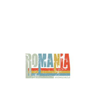 România retro model negru pe tricou