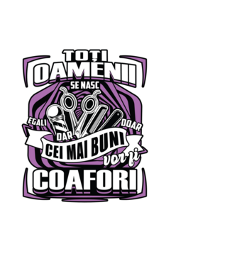 Toți oamenii coafori model negru pe tricou