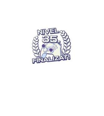 Nivel 35 finalizat! model negru pe tricou