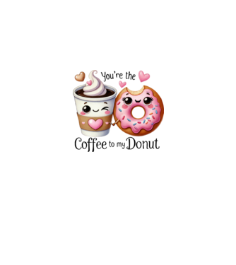 Coffee to my Donut model alb/roșu pe tricou