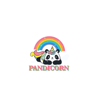 PANDICORN model alb pe tricou