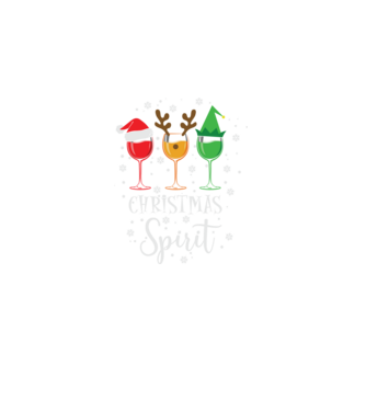 Christmas spirit wine model negru pe tricou