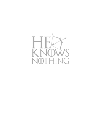 Cuplu He knows nothing model negru pe tricou