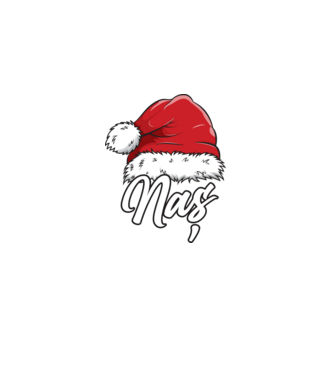 naș Santa Hat model negru pe tricou