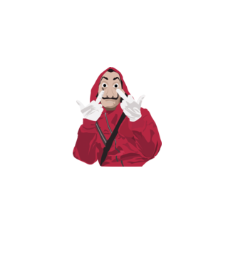 money heist fcku model negru pe tricou