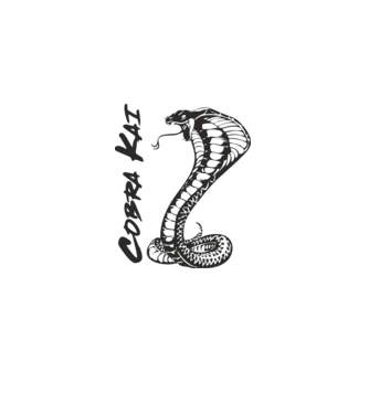 cobra kai black model alb pe tricou
