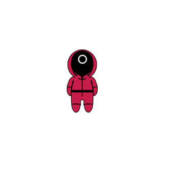 squid game figure model negru pe tricou