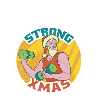 strong xmas model alb pe tricou