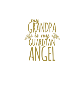 My grandpa is my guardian angel model negru pe tricou