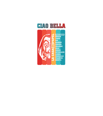 ciao bella retro model negru pe tricou