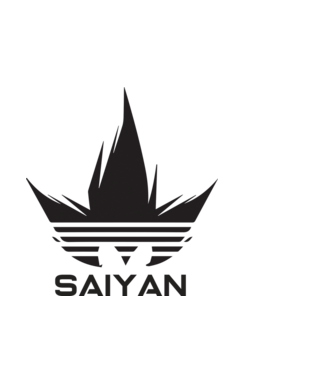 saiyan logo model albastru deschis pe tricou