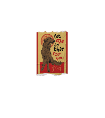 BORZOI retro poster chat noir poster texture model roz deschis pe tricou