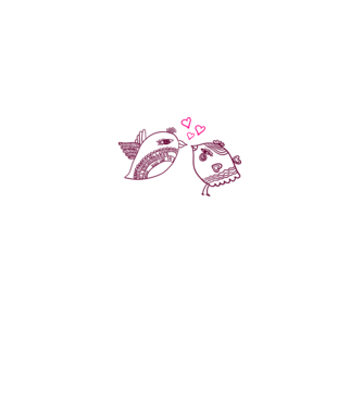 lovebirds model alb pe tricou