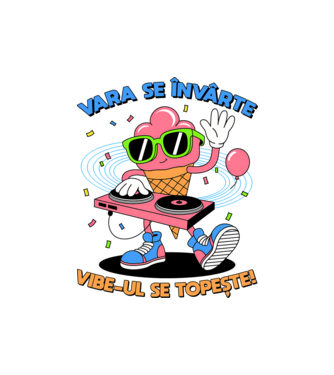 Vara se învârte model alb pe tricou