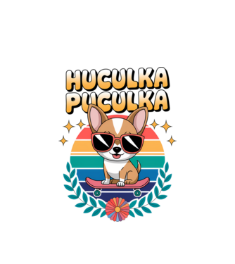 Huculka Puculka Câine 2 model alb pe tricou