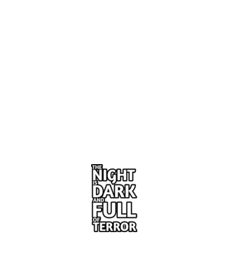 The night is dark and full of terror model negru pe tricou