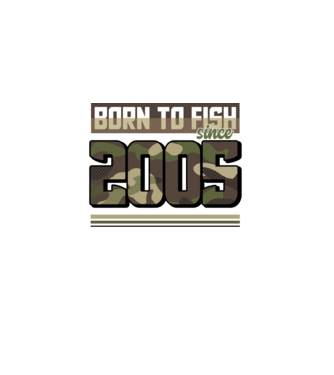 Born to fish since 2005 model negru pe tricou