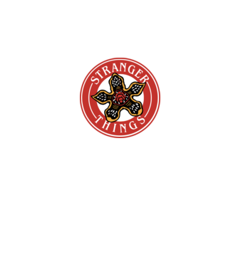 stranger things logo bucks model roșu pe tricou