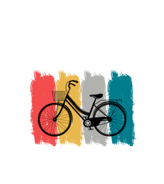 Retro city bike model negru pe tricou