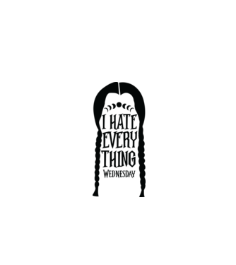  I hate everything model alb pe tricou